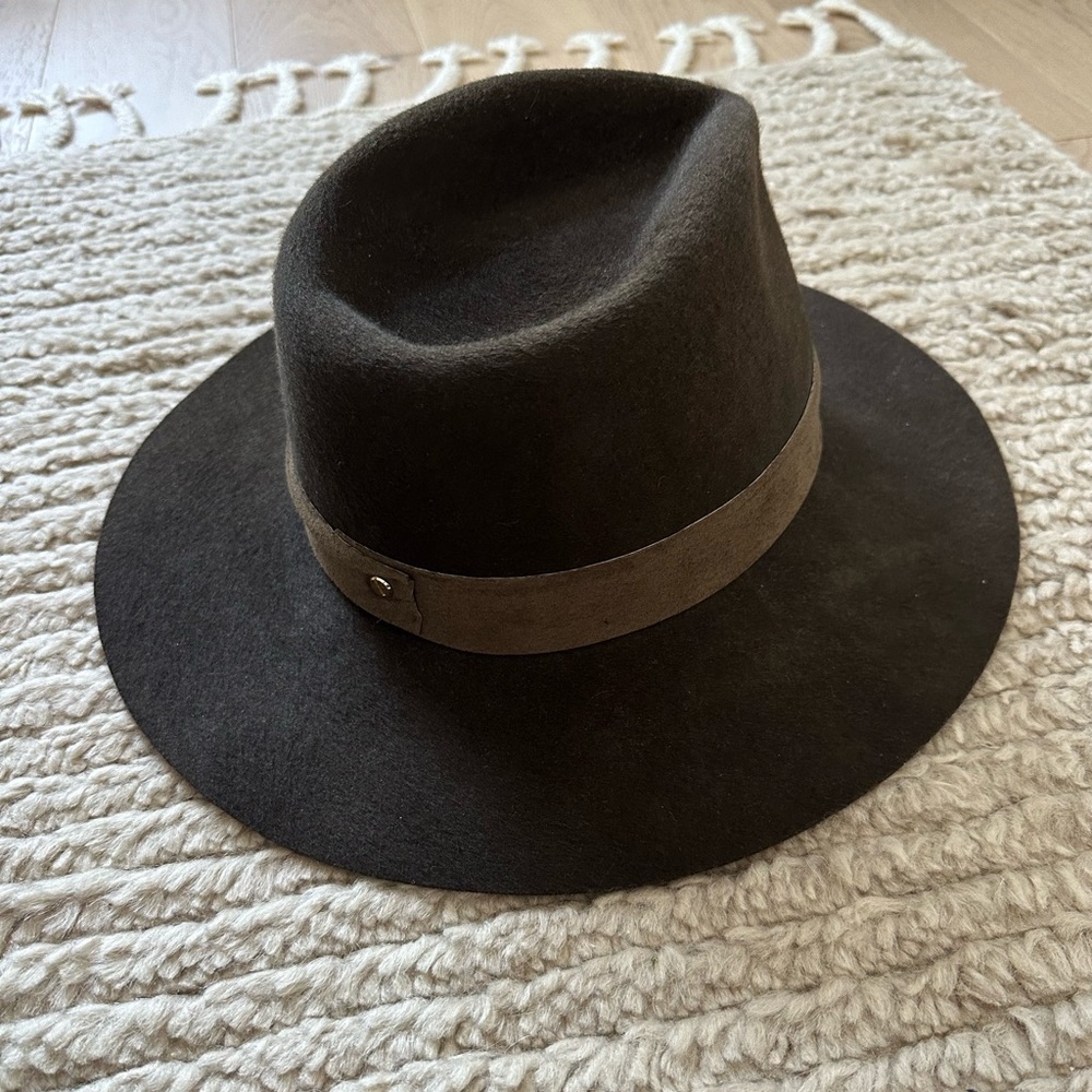 Janessa Leone Auggie Dark Olive Felt Hat